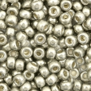 Rocailles Miyuki 6/0 Duracoat galvanized light pewter silver 6-4221
