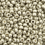Rocailles Miyuki 8/0 Duracoat galvanized light pewter silver 8-4221
