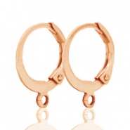 Orecchini a cerchio DQ 12mm con anellino oro rosa