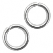 Componenti in acciaio inossidabile anellini apribili 5mm argento antico