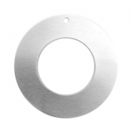 ImpressArt basi di metallo 25 mm ciondolo in alkem&eacute; ciambella argento