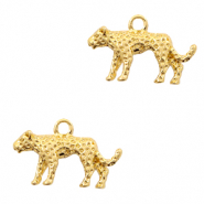 Ciondoli di metallo BQ a forma di leopardo oro (privo di nichel)