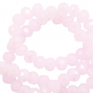 Perline sfaccettate 4x3 mm rondella rosa orchidea chiaro - effetto perlato