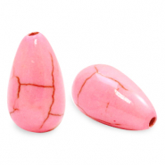 Perline di ceramica a forma di goccia rosa
