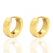 Orecchini in acciaio inossidabile 13 mm a cerchio piatto oro