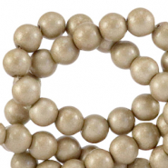 Perline di vetro 6 mm grigio champagne metallico