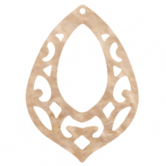 Pendenti in resina stile barocco goccia beige semolina chiaro