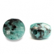 Perline in pietra naturale Diaspro Dalmata sfaccettata 5mm blu turchese