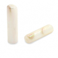 Perline di conchiglia tubo beige crema-rivestimento AB