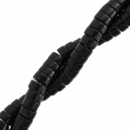 Perline in pietra naturale rondella 4mm nero