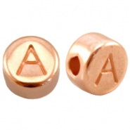 Perline di metallo DQ color oro rosa Perline alfabeto di metallo DQ color oro rosa