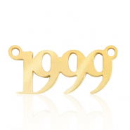Ciondoli in acciaio inossidabile distanziatore anno 1999 oro