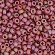 Rocailles Miyuki 8/0 Opaque glazed frosted rainbow dark red 8-4696