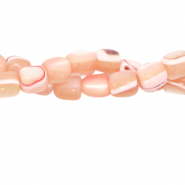 Perline di conchiglia tubo rosa pesca
