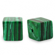 Perline in pietra naturale 4mm quadrato verde