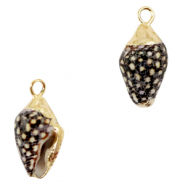 Pendenti di conchiglia prodotti speciali lumachina misto marrone scuro-oro
