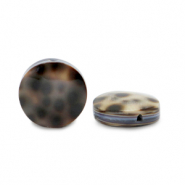 Perline di conchiglia 15mm marrone beige