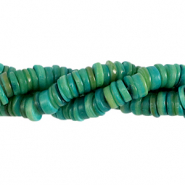 Perline di conchiglia 7mm rondella verde Eden scuro