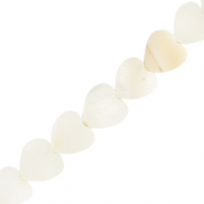 Perline di conchiglia cuore bianco