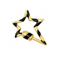 Chiusura con zirconia fulmine oro-nero