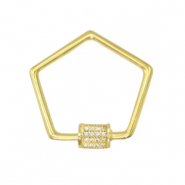 Chiusura con zirconia pentagono oro