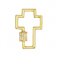 Chiusura con zirconia croce oro