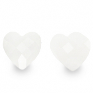 Perline sfaccettate fashion cuore bianco