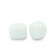 Perline di vetro rondelle 6mm bianco