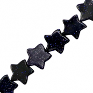 Perline in pietra naturale stella glitterato blu mezzanotte