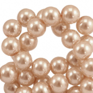 Perline di vetro con effetto perlato 6mm crema di pesca