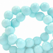 Perline di vetro 6 mm opache blu acquamarina