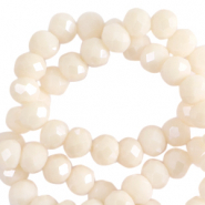 Perline sfaccettate 6x4 mm rondella beige pristine-effetto perlato