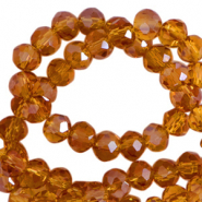 Perline sfaccettate 4x3mm rondella marrone ruggine-effetto perlato