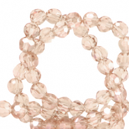 Perline sfaccettate tonde 4mm beige latte-effetto perlato
