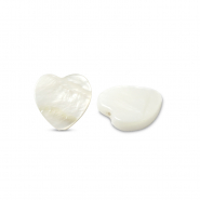 Perline di conchiglia cuore bianco (colore naturale)
