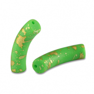 Perline in acrilico tubo opaca verde chiaro-oro