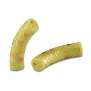 Perline in acrilico tubo opaca verde lime-oro