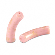 Perline in acrilico tubo lucida rosa chiaro-oro