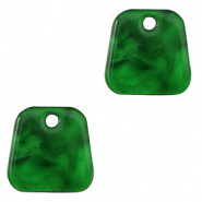 Pendenti in resina trapezio verde smeraldo
