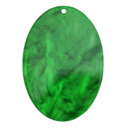 Pendenti in resina ovale verde smeraldo