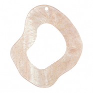 Pendenti in resina organico glitterato rosa ortensia