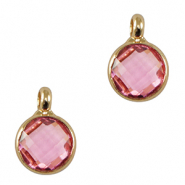 Pendenti di vetro Crystal Glass 7mm rosa-oro