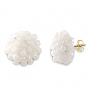 Orecchini sfaccettati con anellino bianco