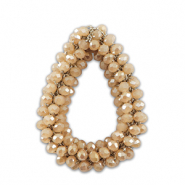 Ciondoli sfaccettati goccia beige