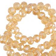 Perline sfaccettate 4x3mm rondella marigold giallo-effeto perlato