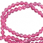 Perline in pietra naturale sfaccettate effetto 3mm rosa magenta-effetto perlato