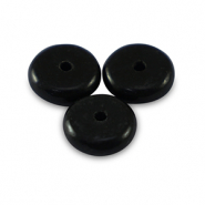 Perline di pietra naturale Agata a rondella 6mm nero