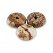 Perline di pietra naturale Diaspro Dalmata a rondella 6mm marrone deserto