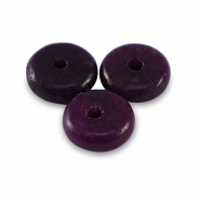 Perline di pietra naturale Calcite e Marmo a rondella 6mm viola scuro
