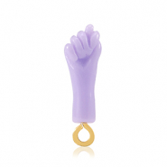 Pendenti in resina "Mano Fico" viola lilla-oro